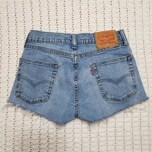 Levi's High/Mid Waisted Distressed Cutoffs
